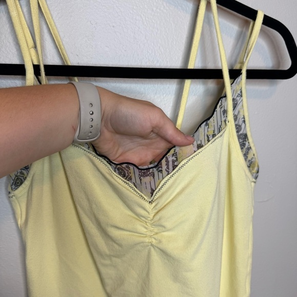 Y2K Rubii Tank Top Yellow Lace Strappy Ruched Bust Camisole - Picture 2 of 10